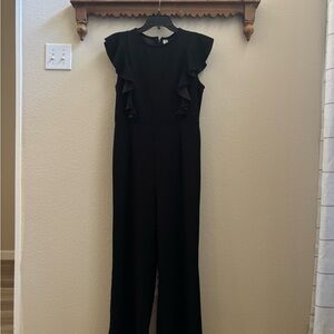Black Ruffle Sleeve Jumpsuit